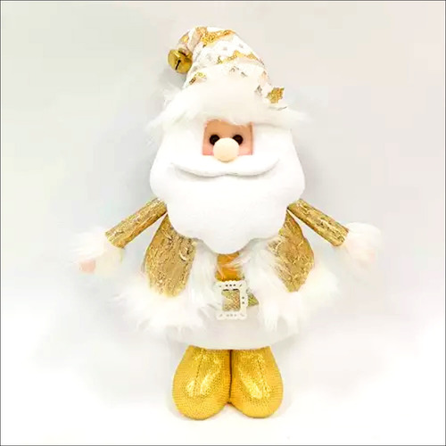 Muñeco Papa Noel Dorado Grande 30 Cm Nuevo