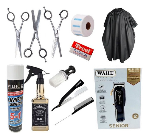 Kit Full Barbería Peluquería + Maquina Cortapelo Wahl Senior