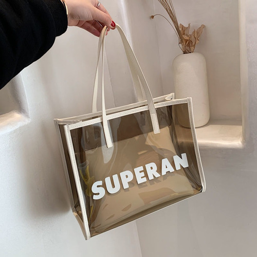 Bolso De Mano Transparente Para Mujer, Bolsa Grande, Compues