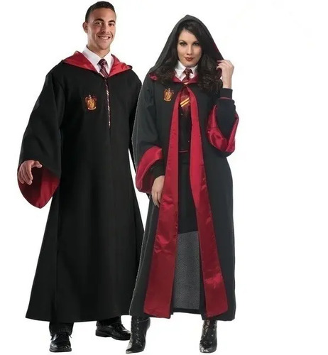 Fantasia Cosplay Potter Capa Manto Com Brasão Bordado Anime