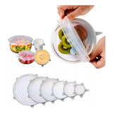 Tapas De Silicona Set X6 Ajustable Reutilizables Multiuso