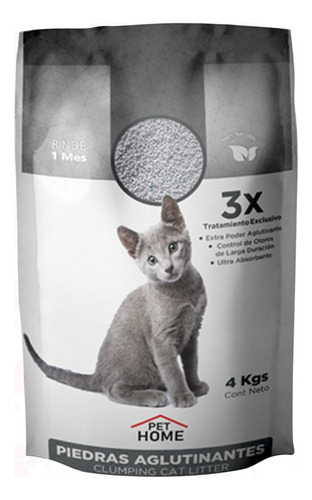 Piedras Sanitarias Aglutinante Gato Mascota 4kg Rinde 1 Mes