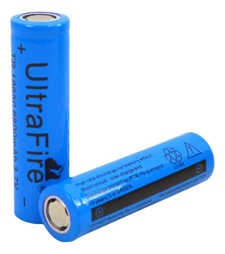 Pila Batería 18650 Recargable 6800mah 3.7v Li-ion Sin Teton