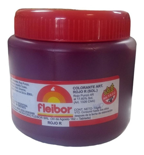 Colorante En Pasta Fleibor Rojo R X Pote 250gr