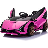 Carro Electrico Para Niños Lamborghini Rosa Marca Tobbi 