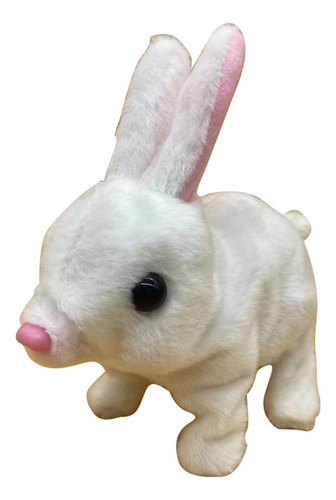Un Conejo Blanco Eléctrico De Peluche Simulado Para Mascotas