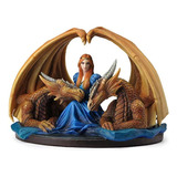 Diseño Veronese Anne Stokes Maiden With Dragons Statue - Slo