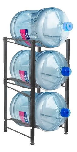 Estante Organizador Rack 3 Botellones Agua 20lts Negro