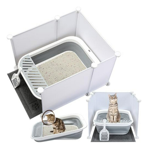 Caja De Arena Plegable Grande Para Gatos Con Caja De Arena P