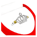 Anillo Corona De Plata Y Oro Reina Mujer Dama Regalo