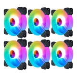 Kit 6 Ventiladores Gamer 120mm Rgb Controlador -