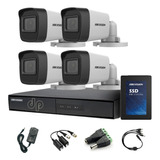 Kit Seguridad Hikvision Dvr 4ch + 4 Cámaras Hd 720p + Disco 