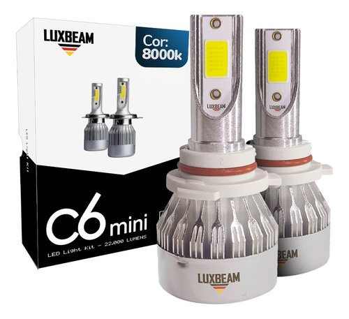 Par Super Led C6mini H1 H4 H7 H8 Hb4 8000k Lâmpada Luxbeam