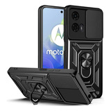For Motorola Moto G24 Sliding Lens Cover Stand Hard Case -z