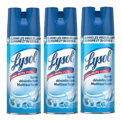 Desinfectante Antibacterial Lysol Aerosol 3 Pzas 346 Gr C/u