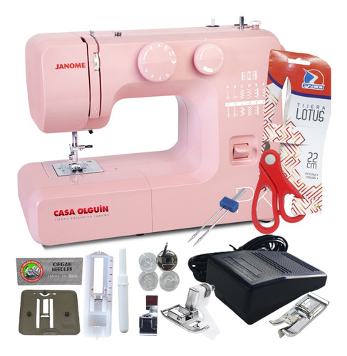 Janome 3112 Pk Edicion Especial Pink + Pie De Falso Overlock