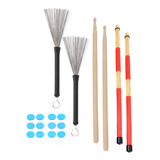 Kit De Baquetas Rute Brush Damper Drumper Conjunto De Bateri