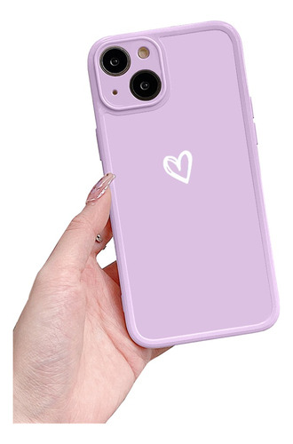 Funda En Colores Pastel Con Dibujo De Corazón Para iPhone