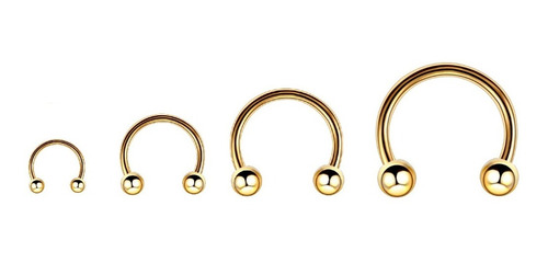 Piercing Ferradura Dourado Cartilagem-mamilo 1,2mmx6 À 12mm