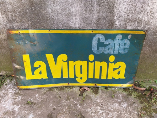 Antiguo Cartel De Café La Virginia No Enlozado 