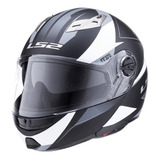 Casco Ls2 370 Stripe Matt Black White (rebatible)