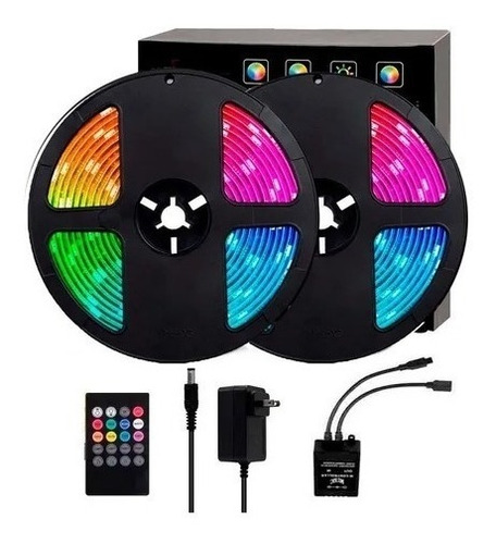 Tira Led Rgb 5050 Rítmica Musica Decoración Luces Sonido