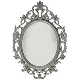 Espejo Ovalado Gris Ornamental