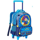 Mochila Com Rodinhas Infantil Personagem Sonic Speed Denlex