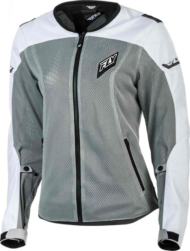 Chamarra Mujer Fly Racing Flux Air Mesh Blanco/gris