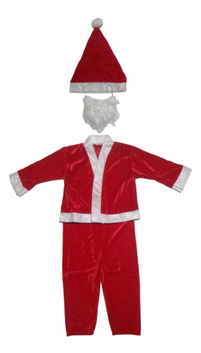 Traje Navideño Bebe Niño Santa Claus Navidad Talla 1-3 4-6