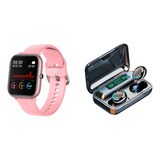 Reloj Smartwatch Colmi P8 Rosa + Auriculares Inalámbricos F9