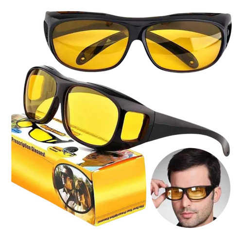 Set 2 Lentes Hd Vision Nocturna Negro Unisex Manejo Noche F