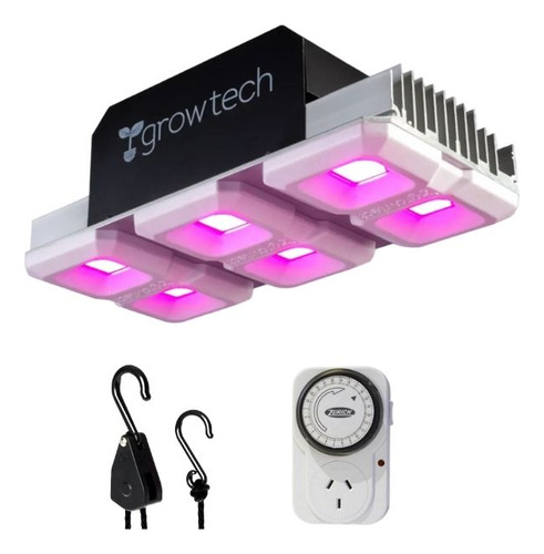 Panel Led Growtech Cultivo 300w Full Spectrum Polea Y Timer