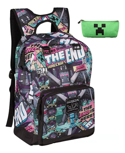 Mochila Escolar Infantil De Grande Capacidade Minecraft, 2 U