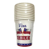 10 Vasos Desechable Fiesta Cotillón Viva Chile