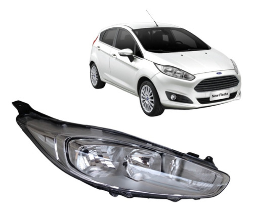 Farol Cromado New Fiesta 2013 2014 2015 2016 2017 Tyc