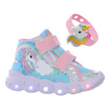 Tenis Sapato De Led Luz Holografico Unicornio + Brinde