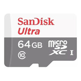 Tarjeta Memoria 64gb Sandisk Micro Sd Clase 10 + Adaptador