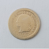 Moneda Colombia 5 Centavos 1879 Bogotá Baño Oro