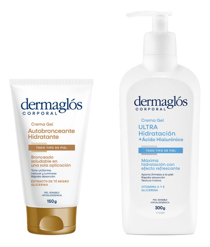 Kit Autobronceante Dermaglós + Ultra Hidratación