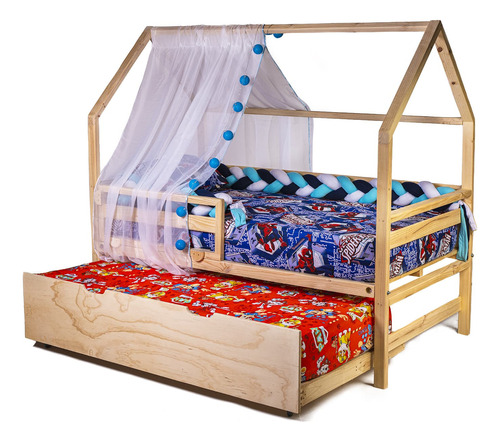 Cama Nido Casita Bh Infantil Para Niños - 1,5 Plaza