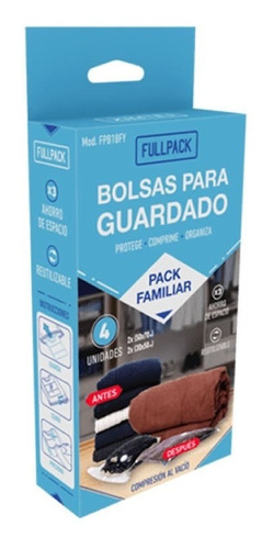 Pack X4 Bolsas Para Guardar Ropa Al Vacío Familiar Fullpack 