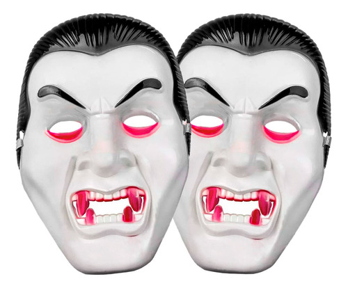 2 Máscara Drácula Vampiro Terror Halloween Fantasia Infantil