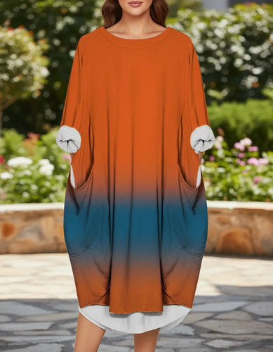 Vestido En Forma De Camiseta Para Mujer, Talla Grande, Holga