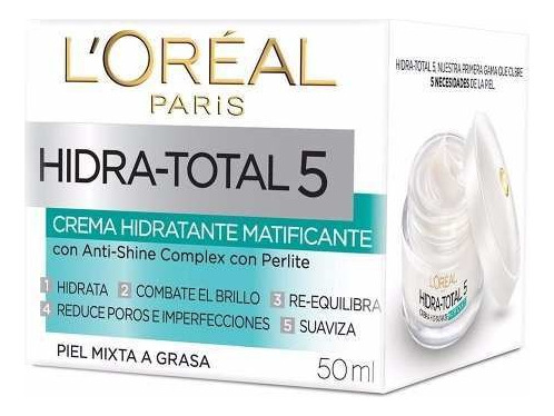 Crema Día Matificante L'oréal Paris Hidra Total 5 50 Ml