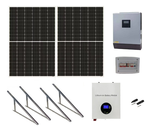 Kit Solar 4300wh/dia Inversor Cargador 3kw  Y Bateria Litio