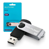 Pen Drive Twist 8gb Multilaser Preto/cinza