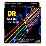 Dr-strings Cuerdas Neon Multicolor Guitarra Electrica 9-42