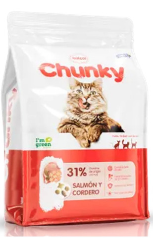 Chunky Gatos | Comida Gatos Sabor Salmón Y Cordero X 8 Kg