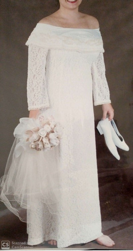 Vestido De Noiva Renda Guipir Francesa, Bordado Com Pérolas